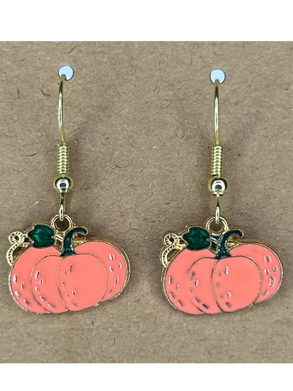 Fall Pumpkin Earrings With 18k Gold Platted Hook